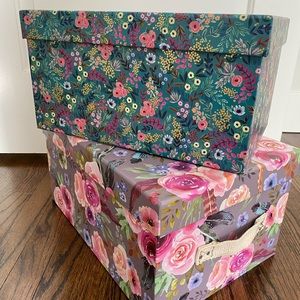 Set of 2 storage boxes photo organizers keepsake storage